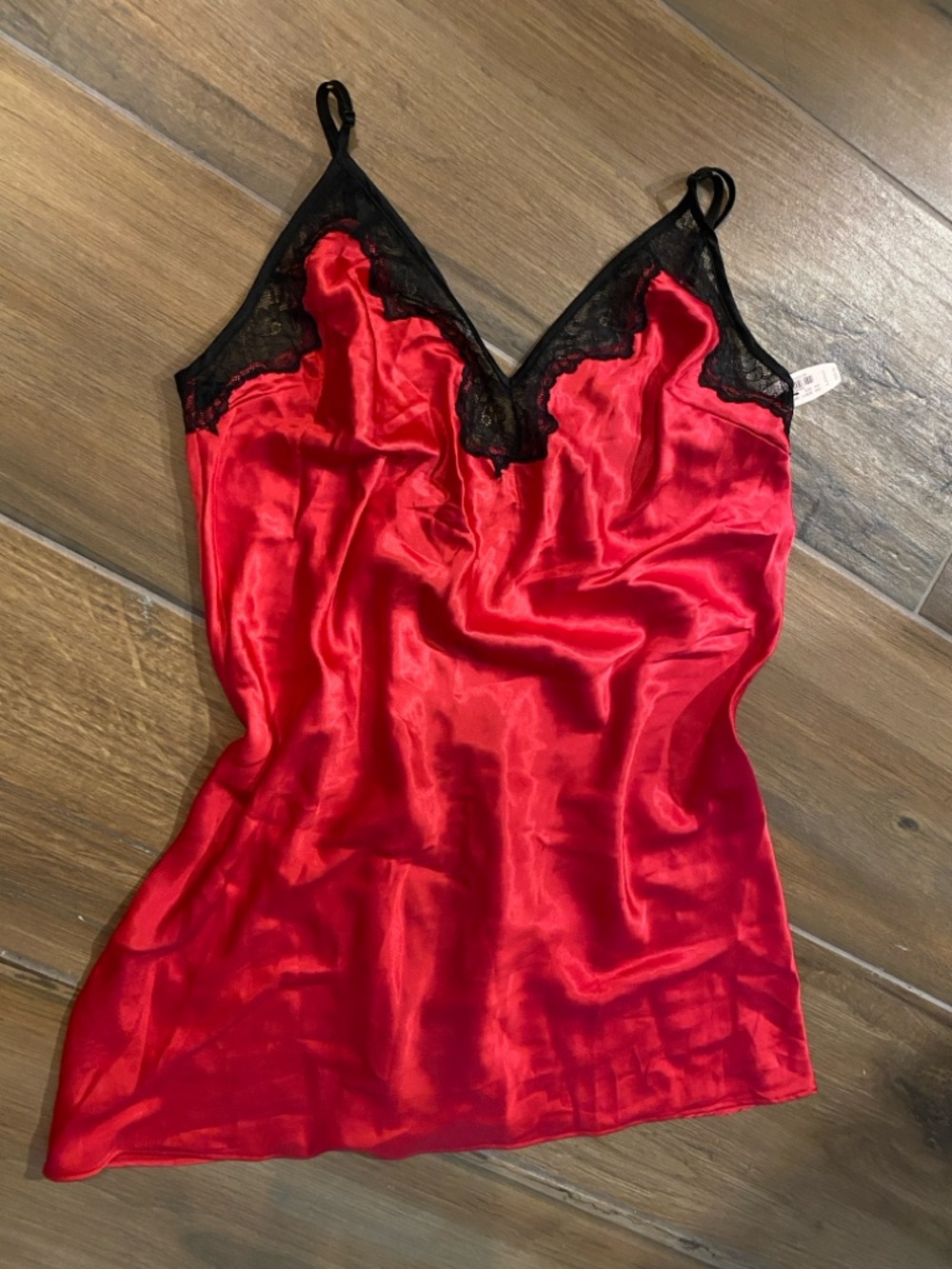 Victoria's Secret Red Chemise Black Lace Lingerie